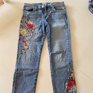Hudson Skinny Ankle Jean - Lush Floret Embroidered
